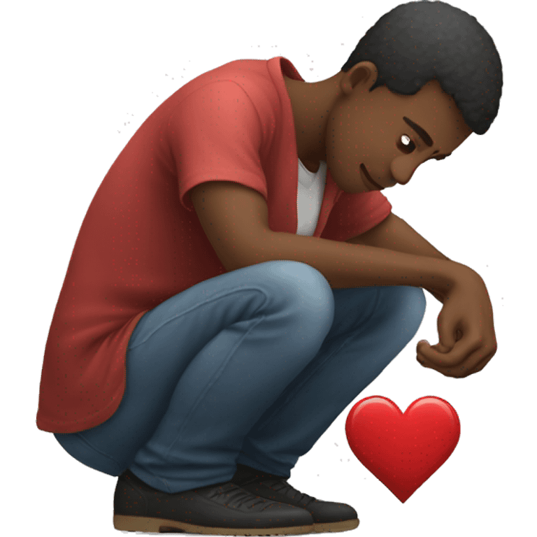 Man on knees with heart in hand emoji