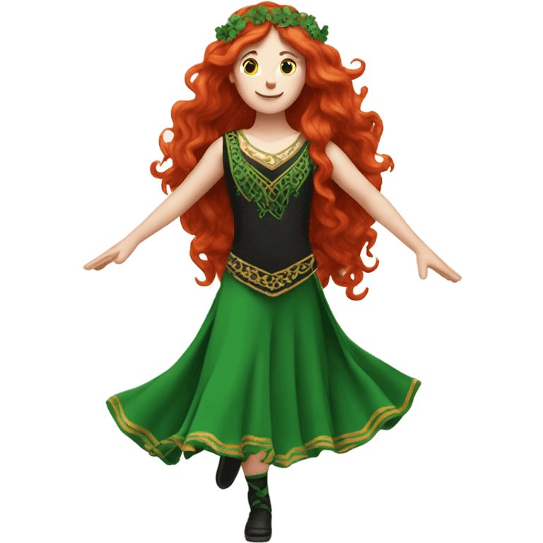 Irish dancer with red hair emoji