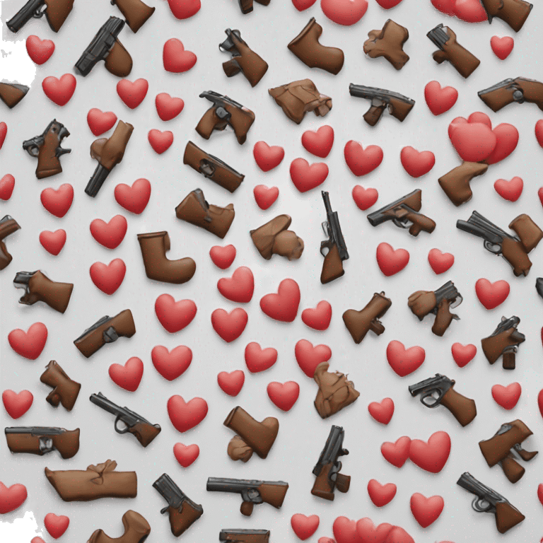 Gun shooting small hearts emoji