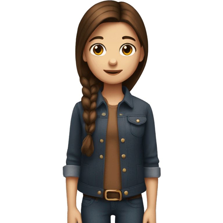 A girl with brown hair with a dark brown horse emoji