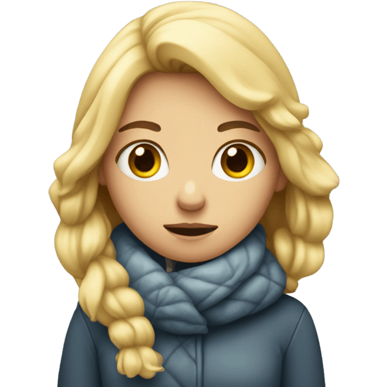 Blond girl freezing emoji