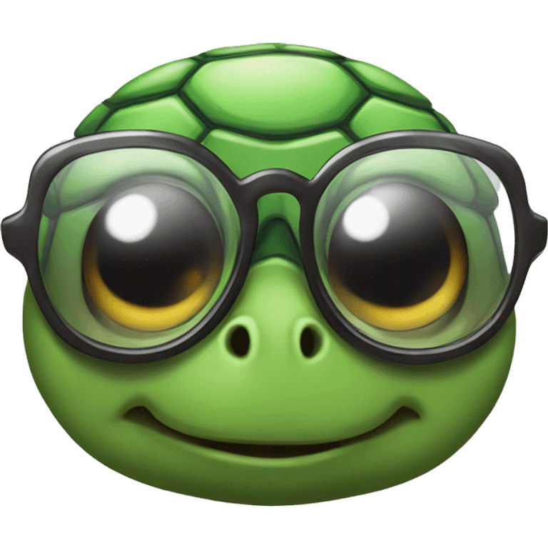 turtle wearing glass emoji