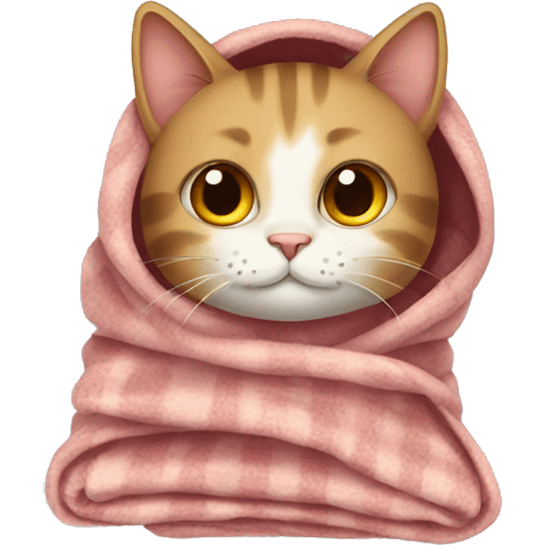 Cat wearing blanket emoji