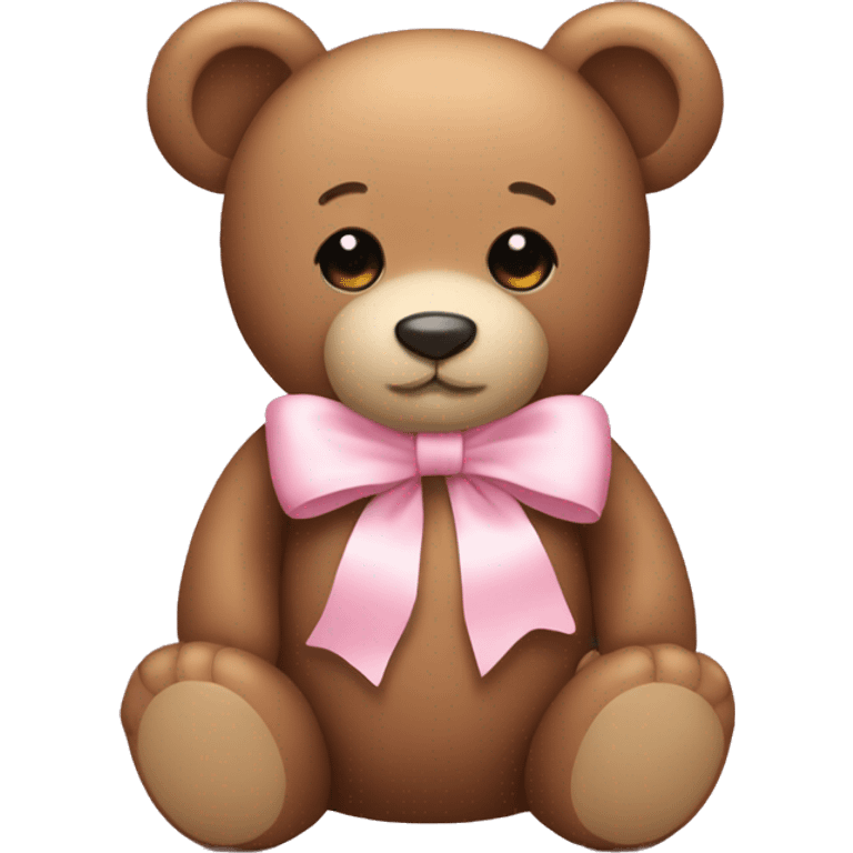 Teddy bear with light pink bow  emoji