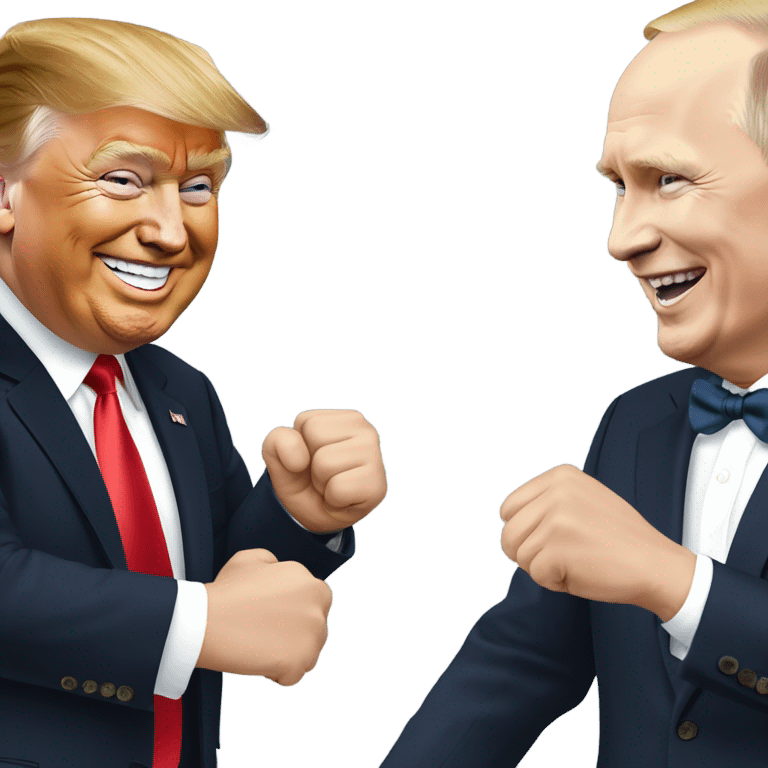 Trump dancing with Putin emoji