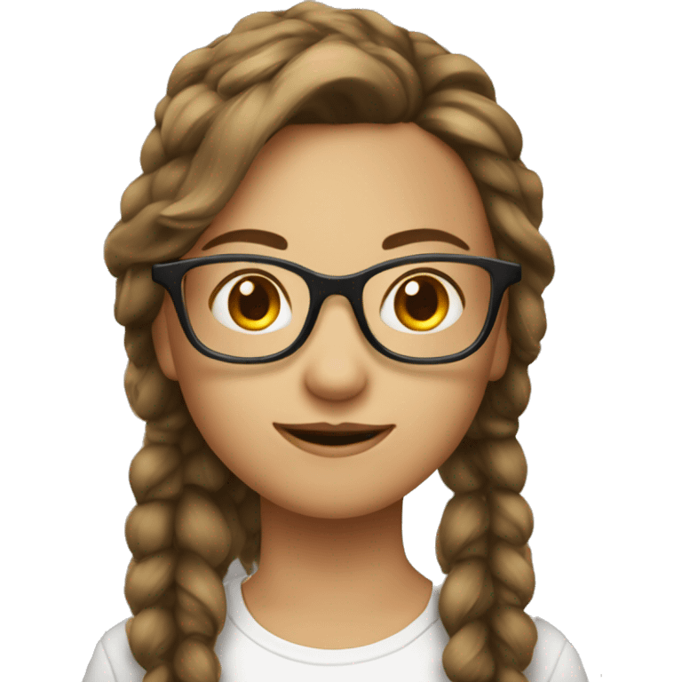 Fille a lunettes cheveux châtain emoji