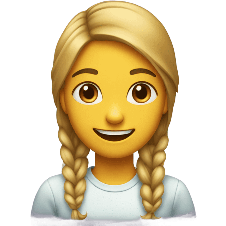 girl with fake smile emoji