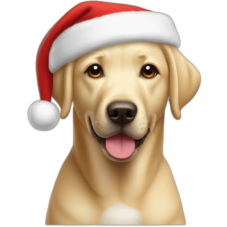 male blonde labrador dressed as santa emoji