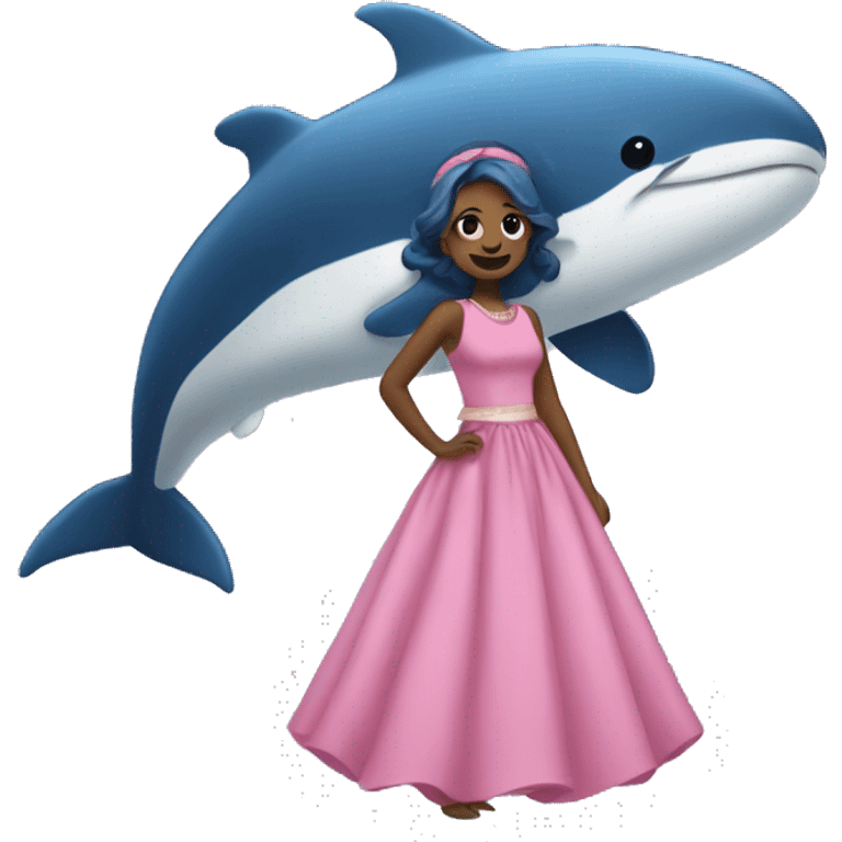 Una ballena con un vestido emoji