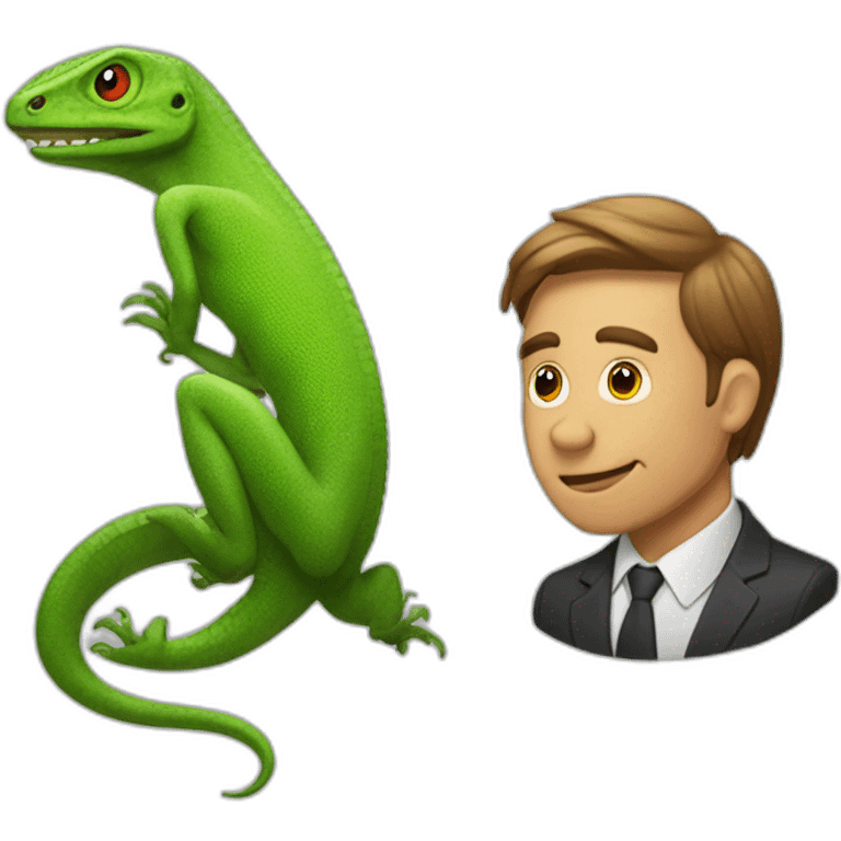 Lizard versus man emoji