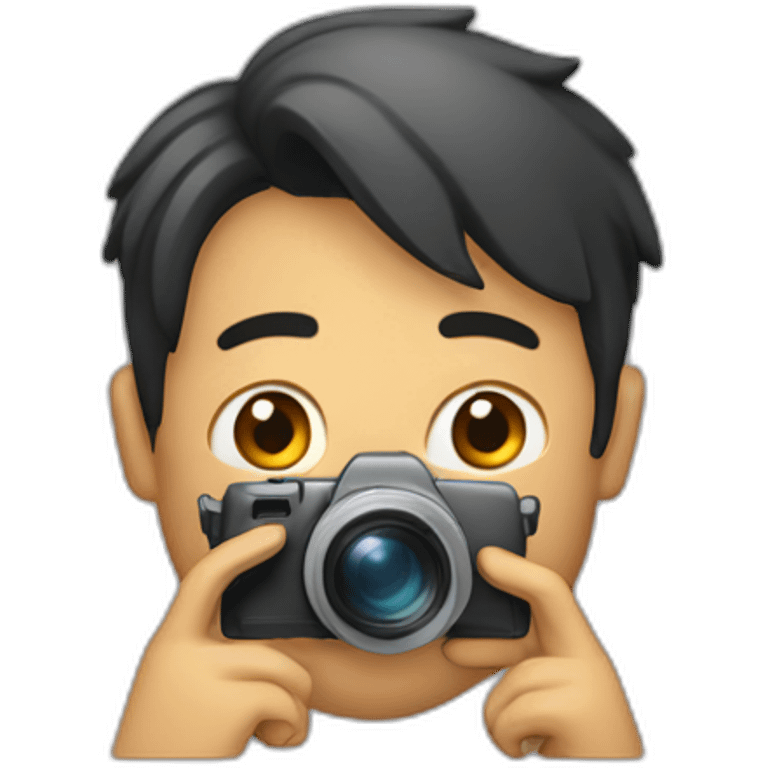 chico grabando con una camara emoji