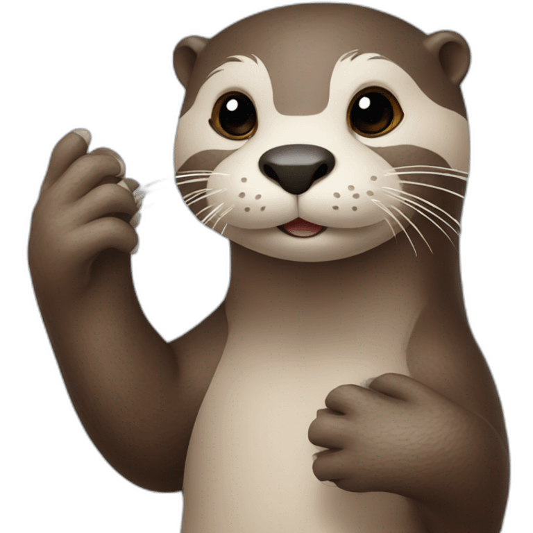 Otter with a bandage on his hand emoji