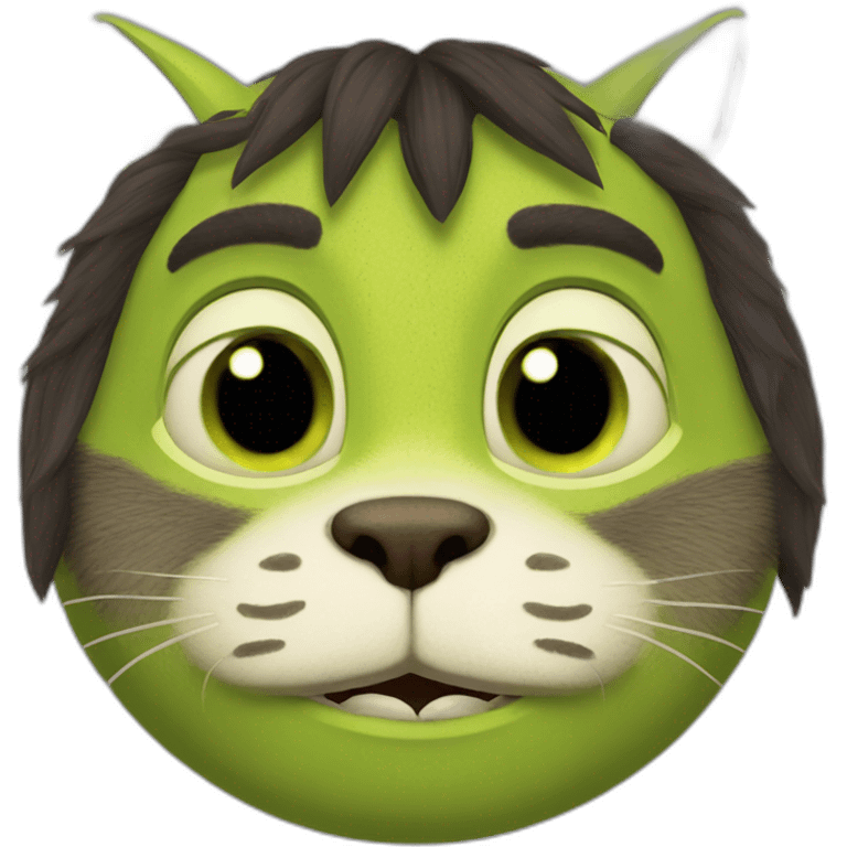 shrek with a cat face emoji