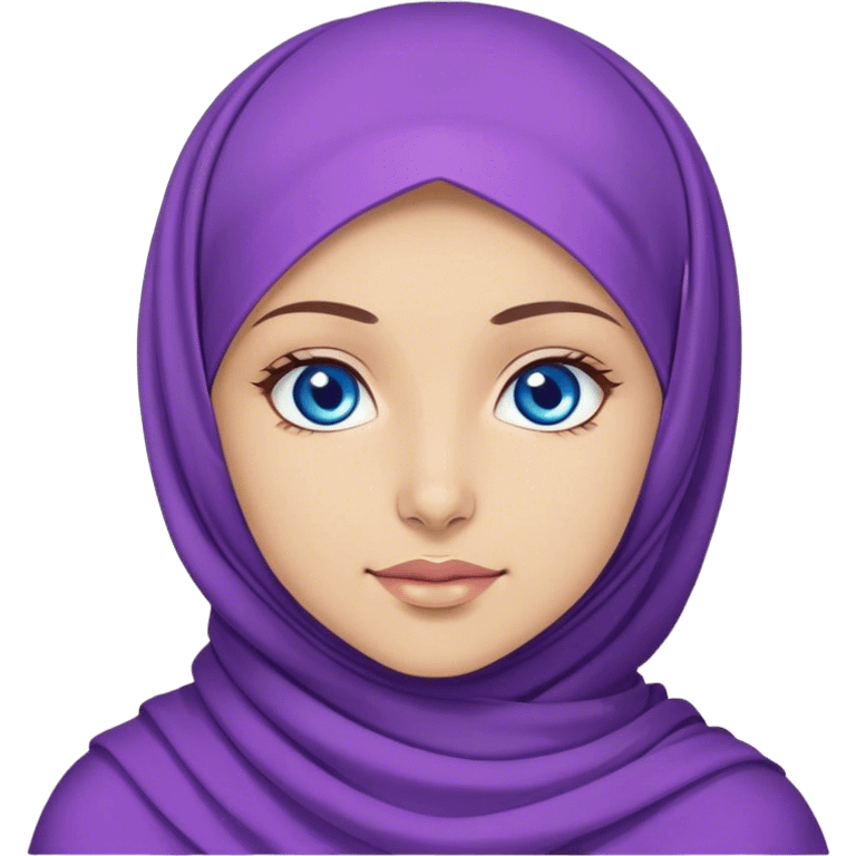 Turkish beautiful finish Konya girl blue eyes with purple color and ramadan design hijab  emoji