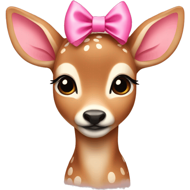 fawn with pink bow emoji