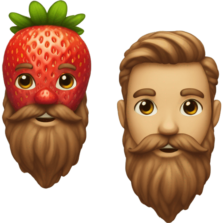 strawberry with beard  emoji