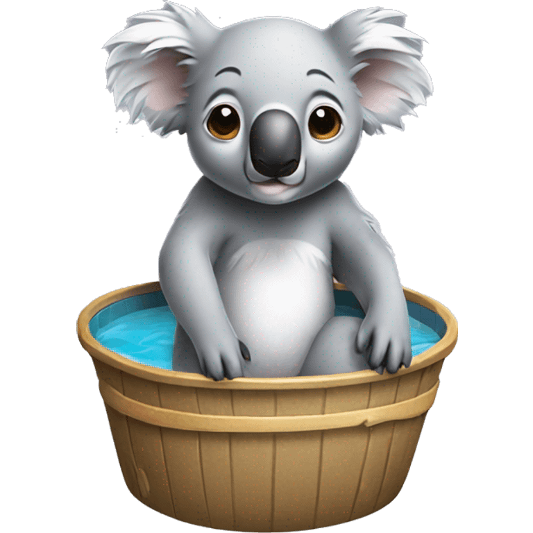 Koala wearing a bathing w emoji