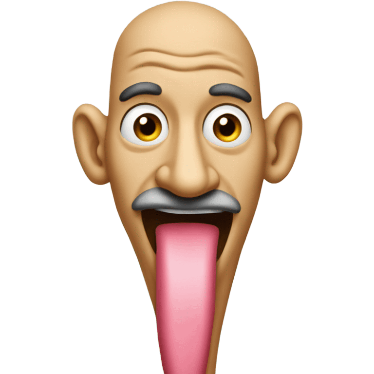 man with long nose and tongue emoji