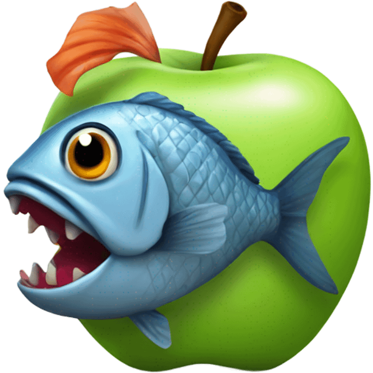 Apple with a fish head emoji