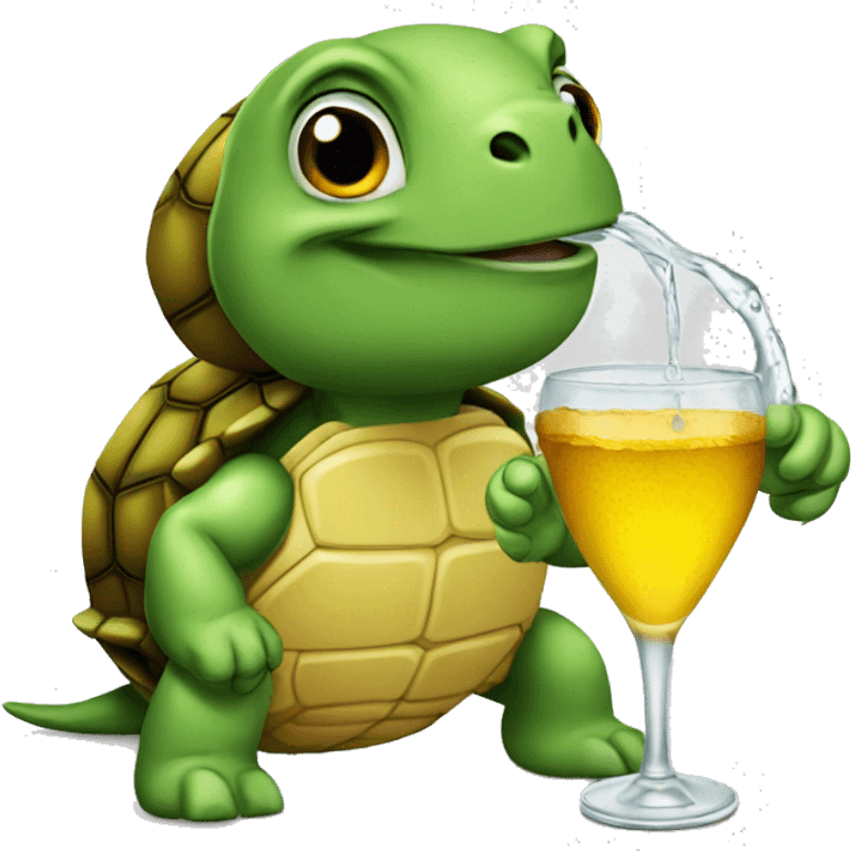 A turtle drinking tequila emoji