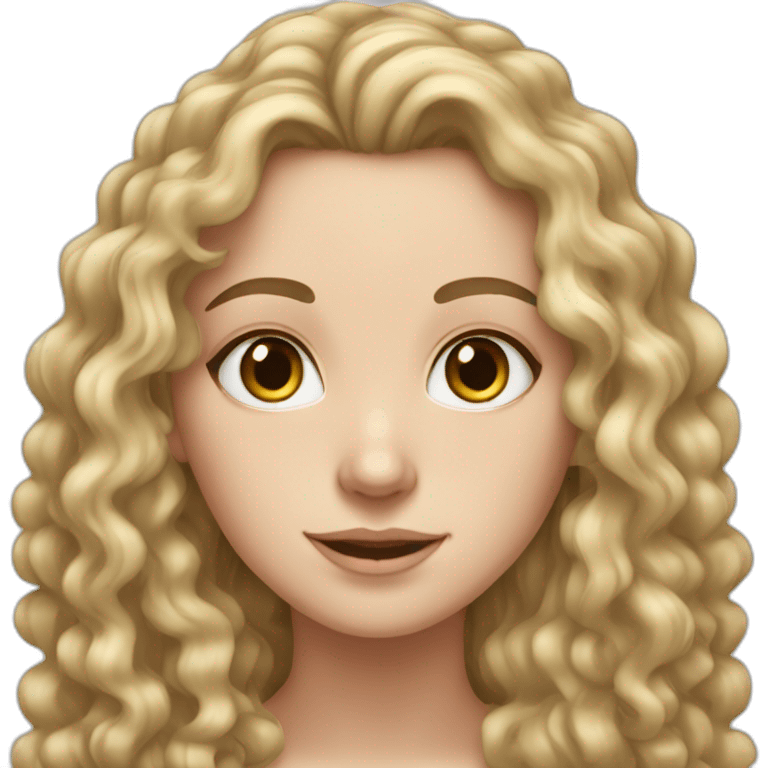 WHITE GIRL WITH LONG BRUNNET, CURLY HAIR AND A LIGHT SPRAY OF FRECKLES emoji