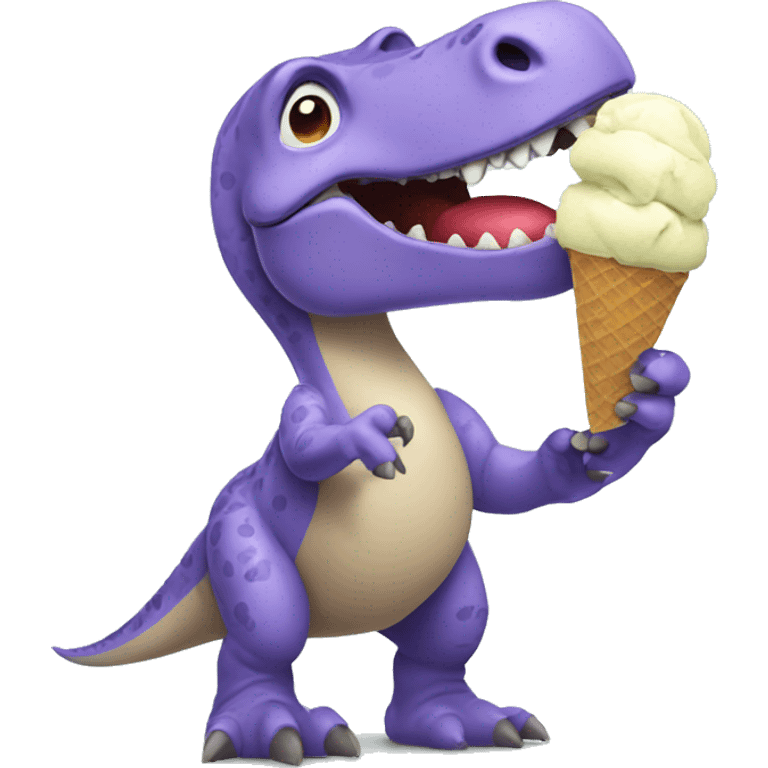 Dinosaur eating ice cream  emoji