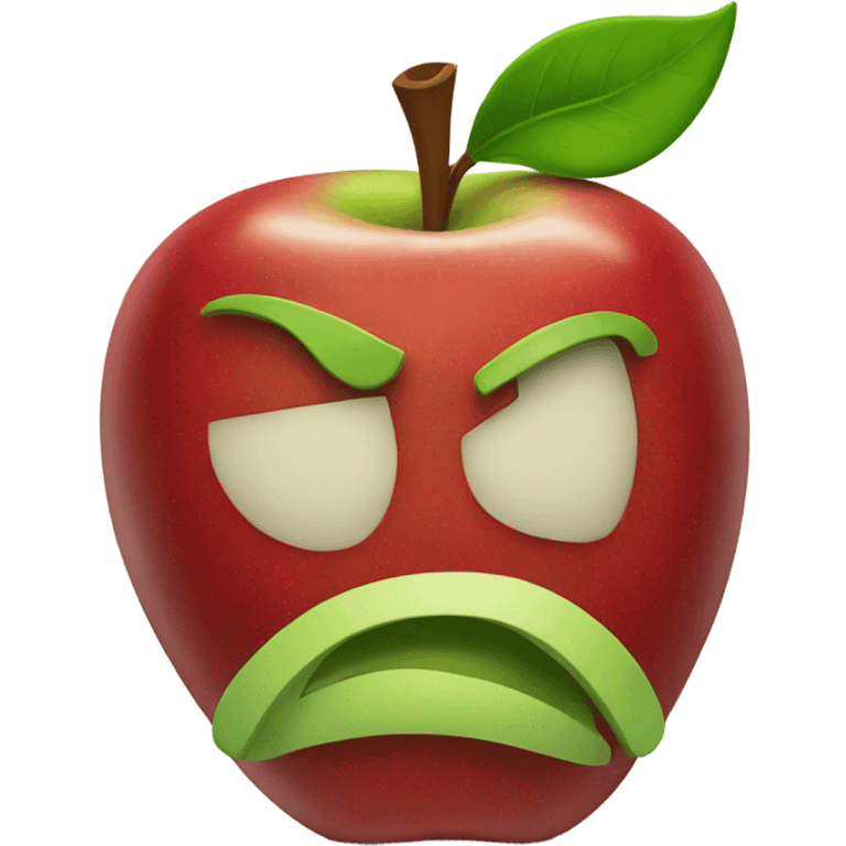 A red and green apple put together in one emoji