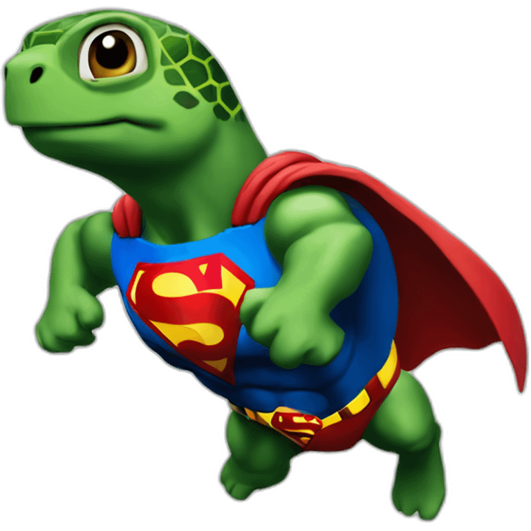 tortue sur superman emoji