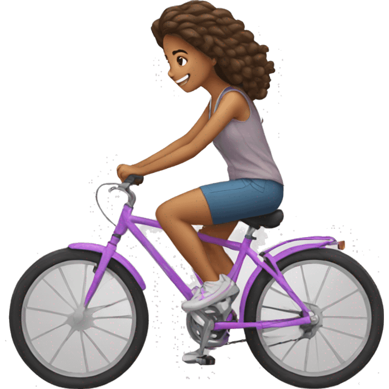 teen girl riding a bike emoji