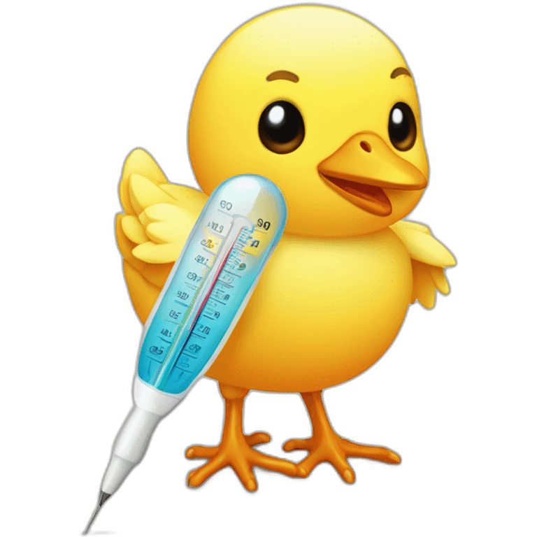 hatching chick emoji with thermometer  emoji