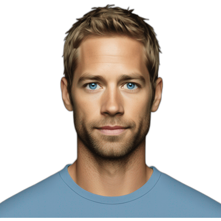 actor paul walker blue eyes with a t-shirt on emoji