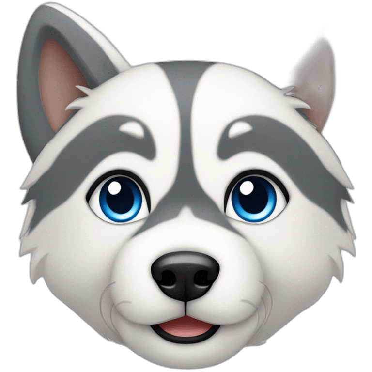 Husky with blue eyes and collar emoji