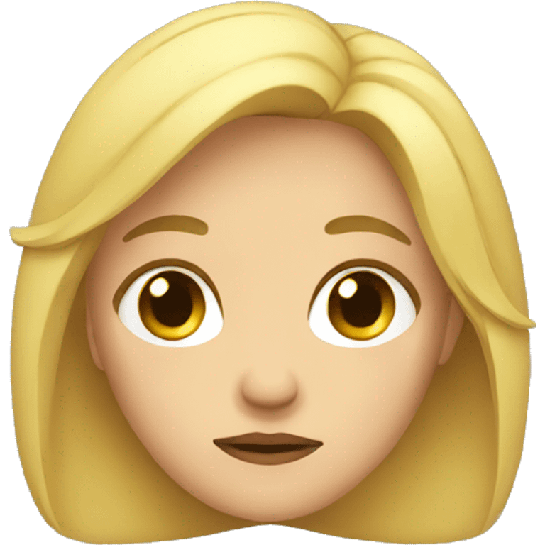 Una mujer rubia triste  emoji