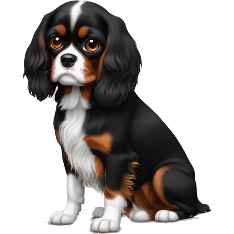 Cavalier king charles black and brown no white emoji