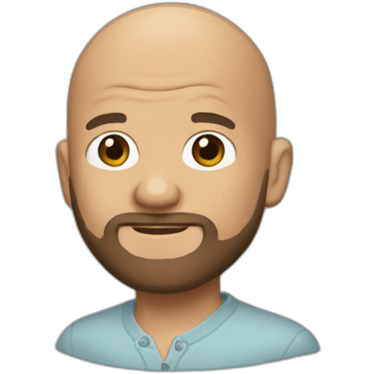 bald bob ross with bald shaved head emoji