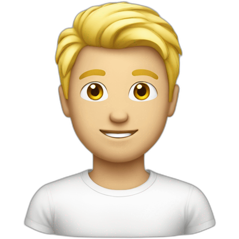 blond guy white tee shirt emoji