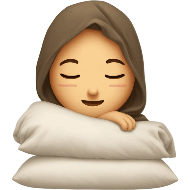 Girl tucked into bed emoji