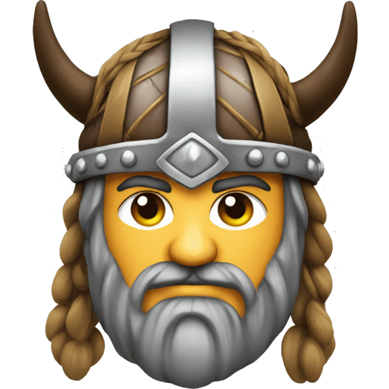 Viking warrior face with long bead emoji