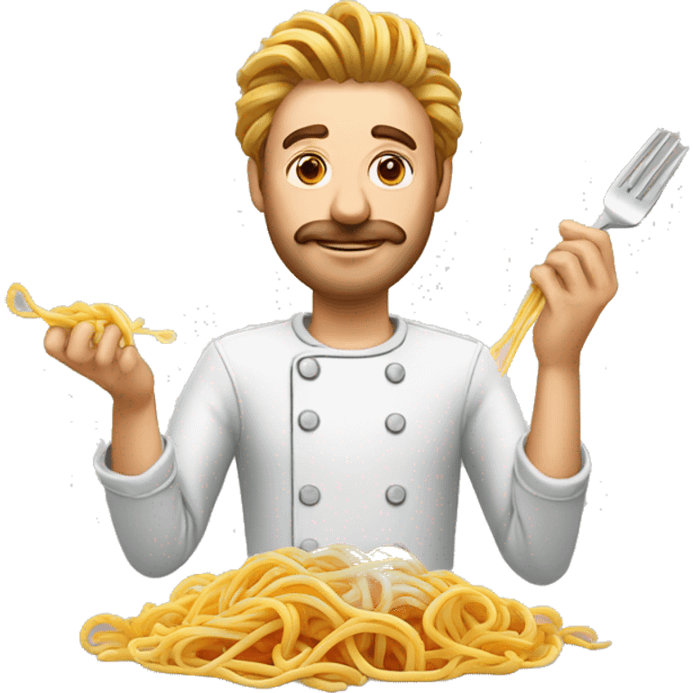 Un homme qui mangent des spaghettis bolognaise  emoji