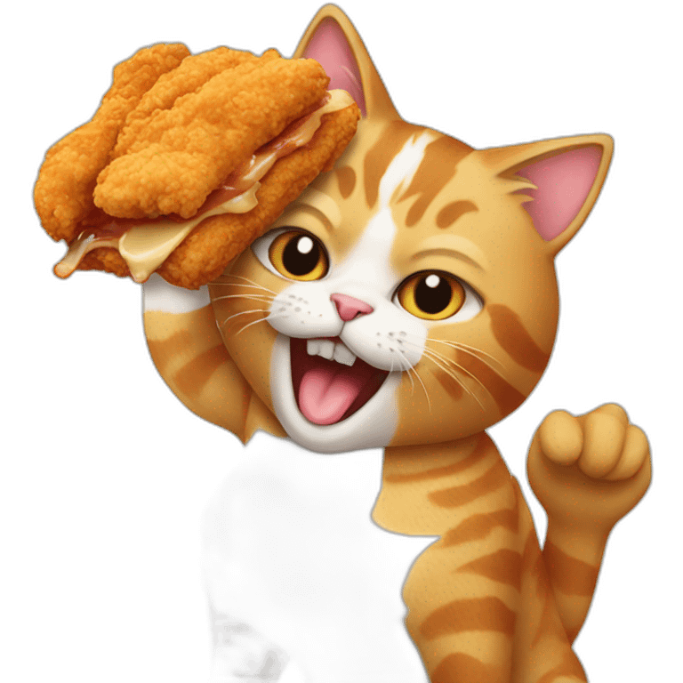 Cat eating fried chicken  emoji