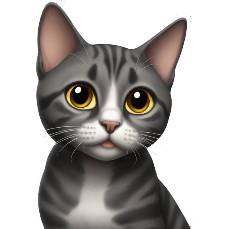 Black tabby British short hair cat emoji