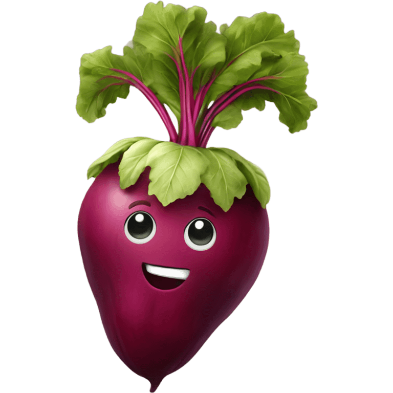 Happy beetroot with hands emoji