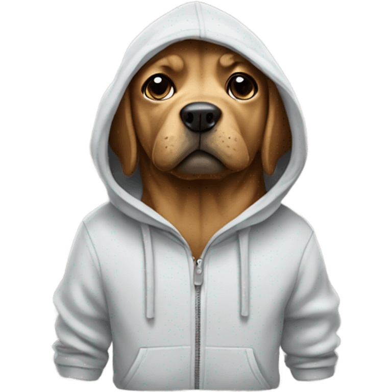 Dog wearing a hoodie emoji