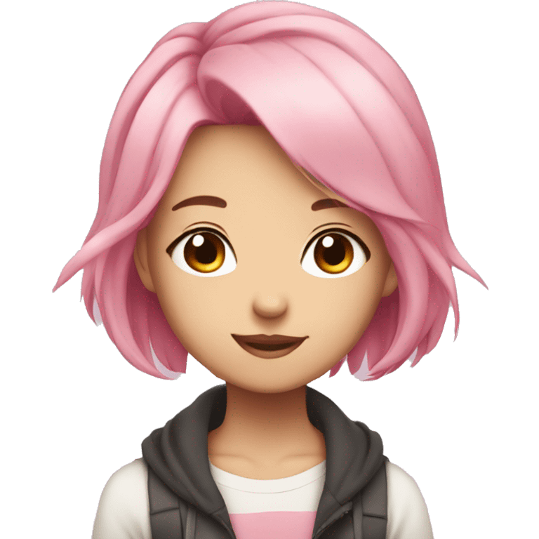 anime girl with pink hair emoji