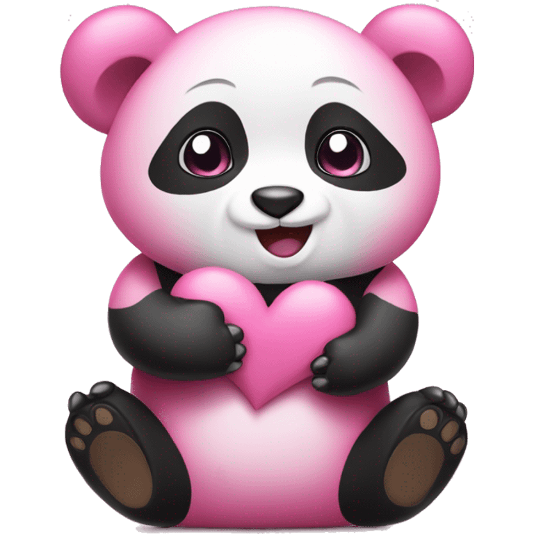 pink panda sending hugs emoji