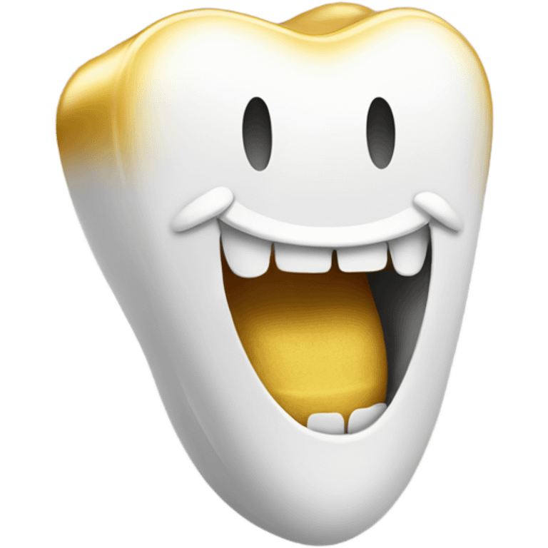 Golden tooth smiling  emoji