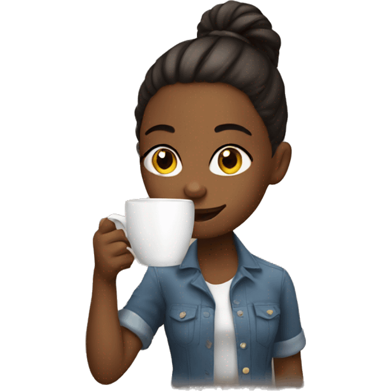 girl drinking coffee  emoji