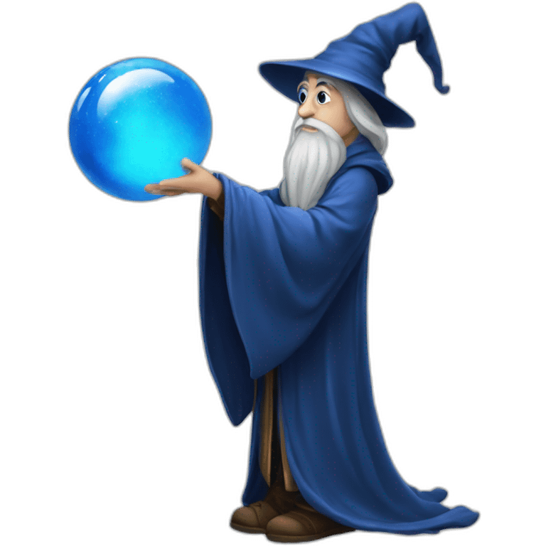 wizard pondering a blue orb emoji