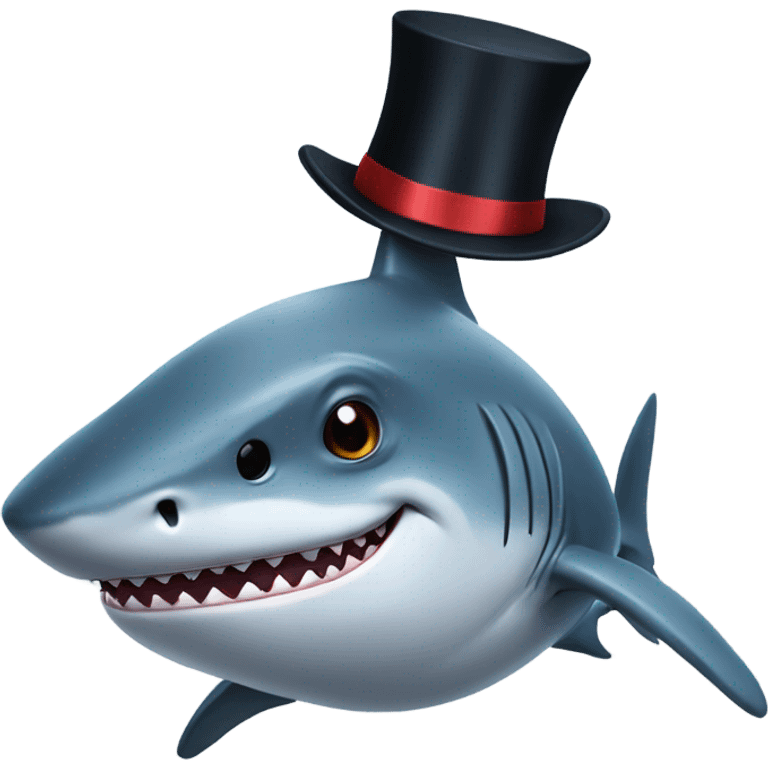 Shark with a top hat emoji