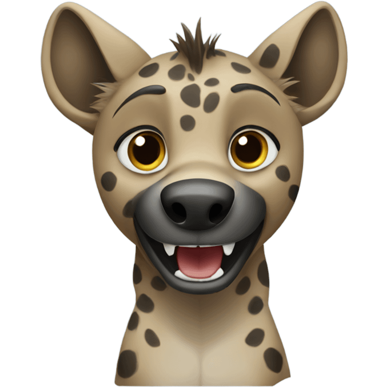 Hyena animal waving with paw  emoji